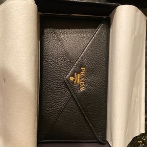 Prada vitello grain envelope